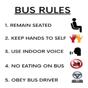Please review the following rules for riding the school bus. 